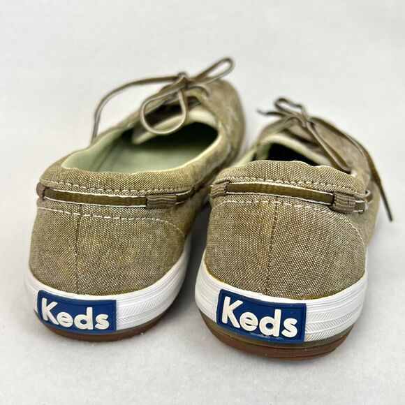 Keds Ortholite Slip-On Glimmer Khaki Boat Shoes Loafers Sz 6M Nautical - Picture 6 of 16